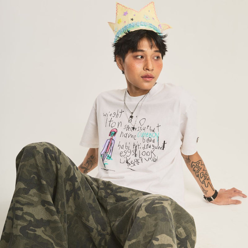 Queen Cat Bat [Washed White] T-Shirt