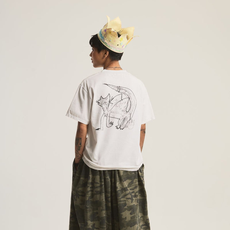 Queen Cat Bat [Washed White] T-Shirt