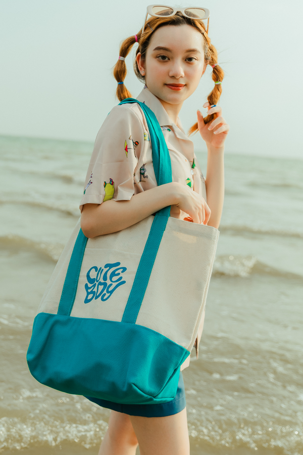 CuteBoy On The Beach Tote Bag