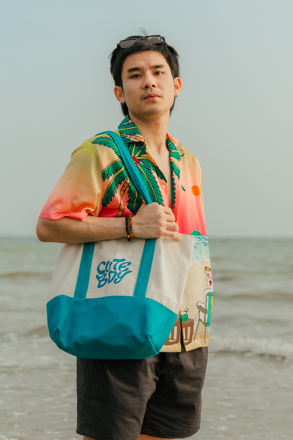 CuteBoy On The Beach Tote Bag