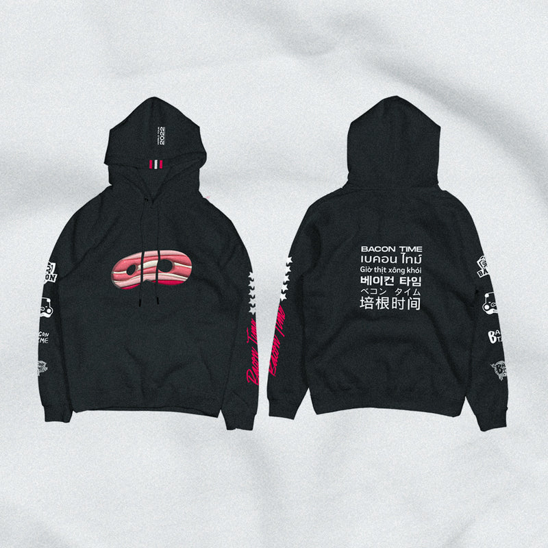 Bacon Time "Nice To Eat You" Black Hoodie