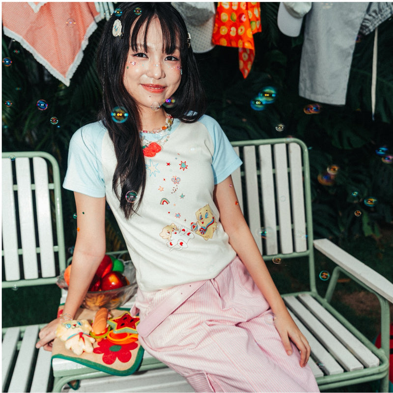 Cosmic Star Kimkimo [Blue/White] Baby Tee