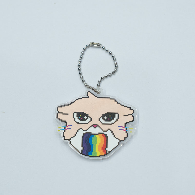 Rainbow Puke Keychain